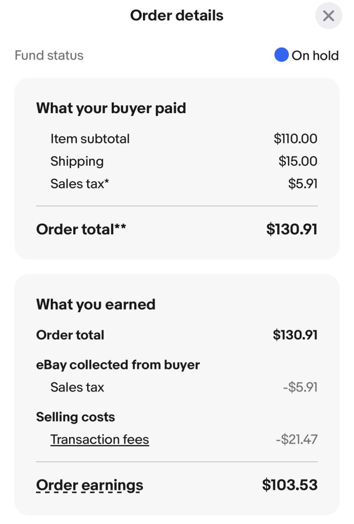 hasil berjualan di ebay